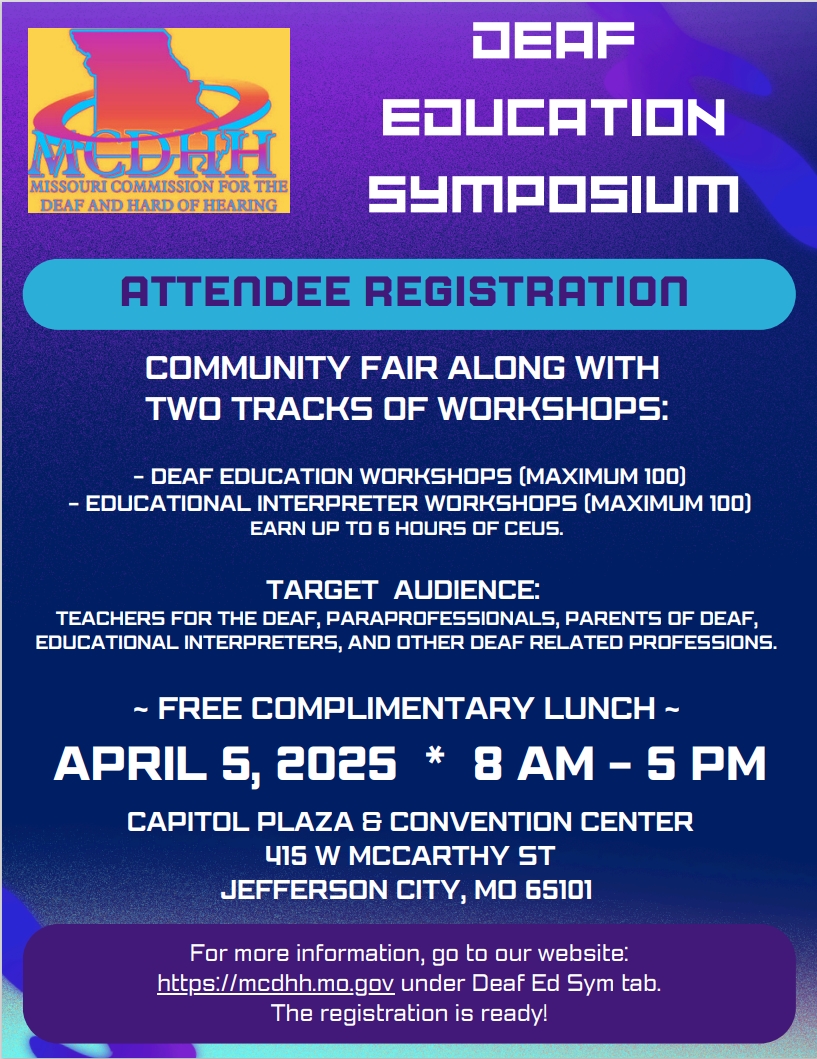 Deaf Education Symposium Attendee Registration